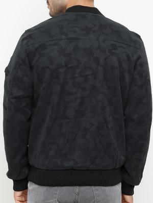 grey leather bomber jacket - 15207364 - Standard Image - 3