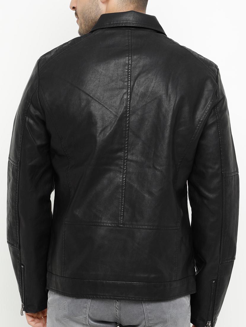 black leather biker jacket - 15207387 - Zoom Image - 3