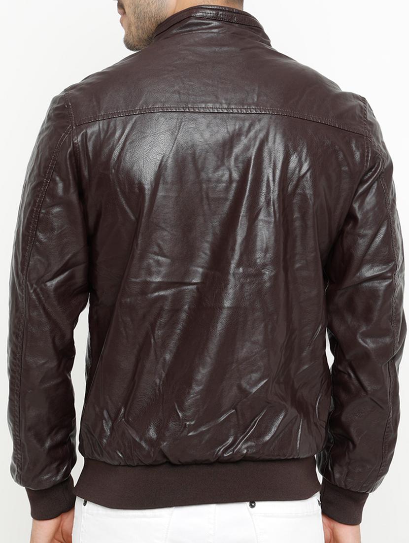 brown leather biker jacket - 15207403 - Zoom Image - 3