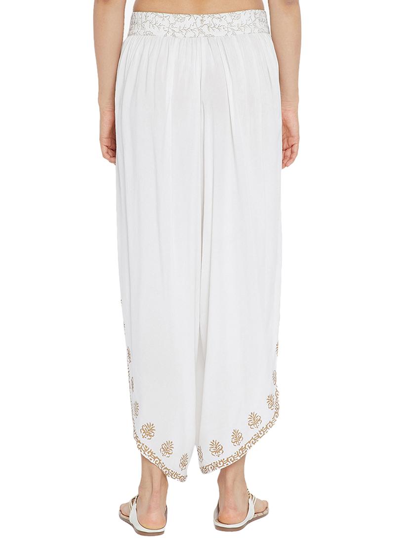 white rayon dhoti salwar salwars - 15208270 - Zoom Image - 3