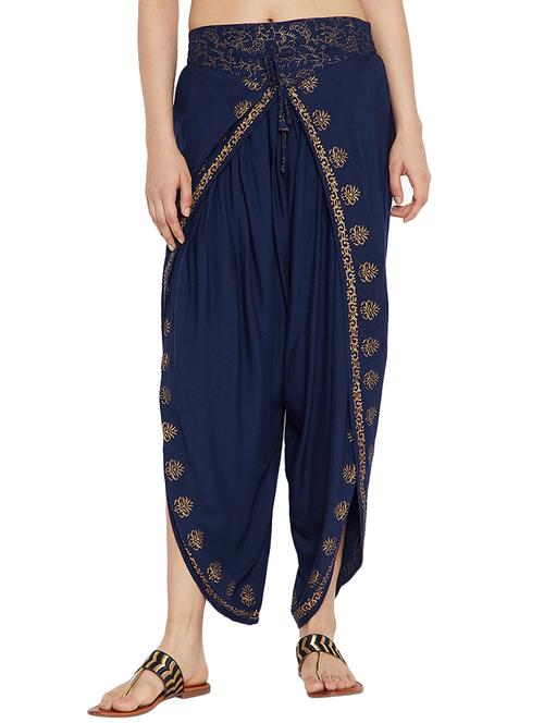 blue rayon dhoti salwar salwars - 15208272 - Standard Image - 1