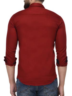 red cotton casual shirt - 15209832 - Standard Image - 3