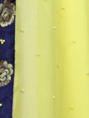 yellow georgette bordered saree with blouse - 15210853 - Standard Image - 3