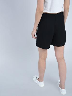 solid black viscose shorts - 15211109 - Standard Image - 3
