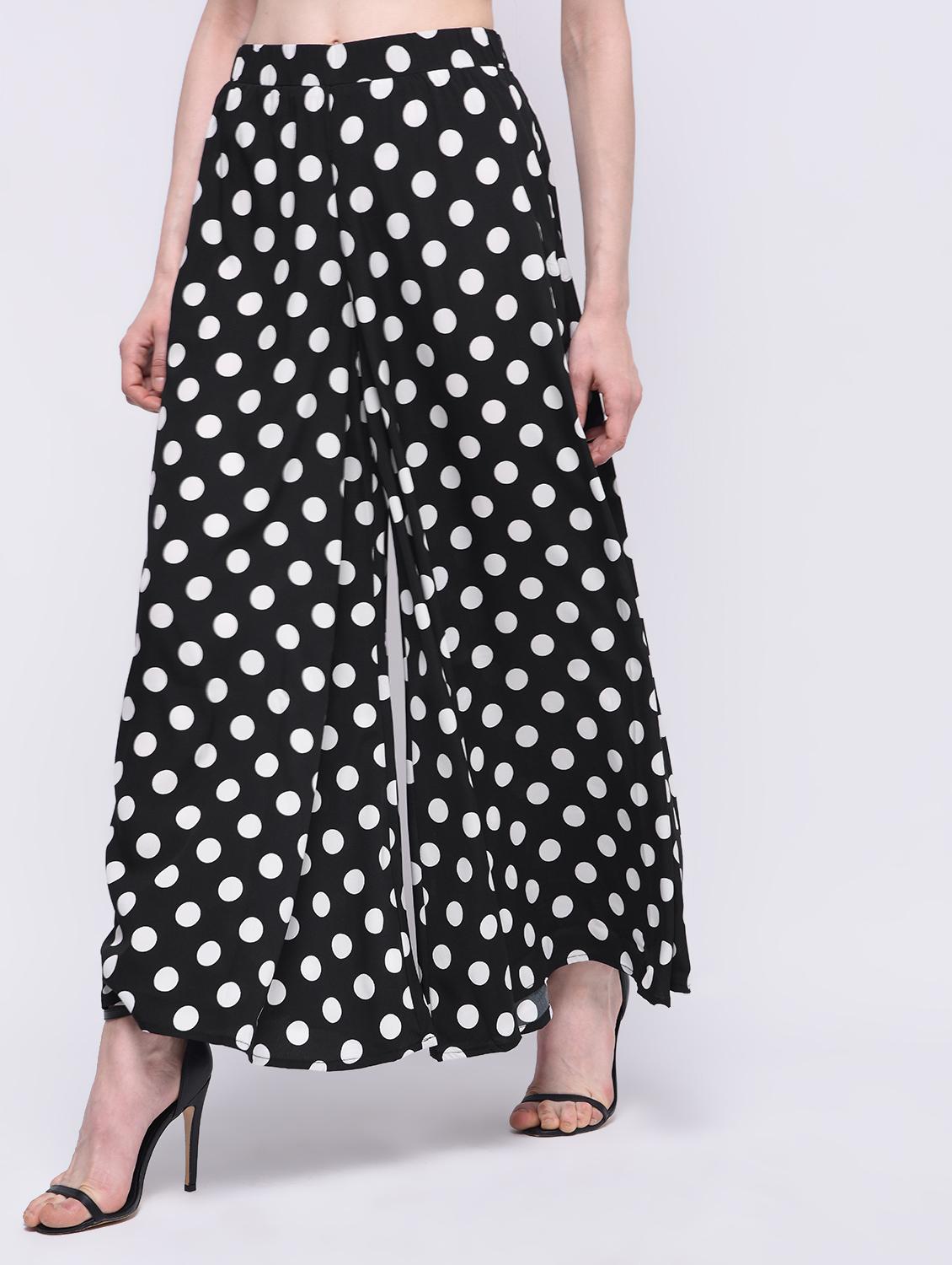 black polka doted crepe palazzo - 15212482 - Zoom Image - 3