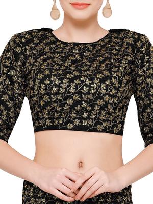 black sequined flared lehenga - 15212743 - Standard Image - 3