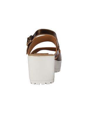 brown faux leather back strap sandals - 15213370 - Standard Image - 3