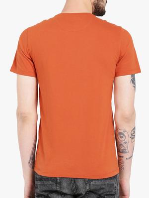 orange cotton chest print t-shirt - 15213741 - Standard Image - 3