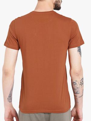 brown cotton chest print t-shirt - 15213743 - Standard Image - 3