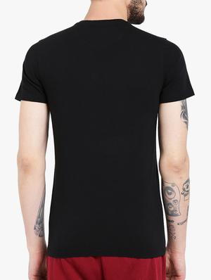 black cotton chest print t-shirt - 15213756 - Standard Image - 3
