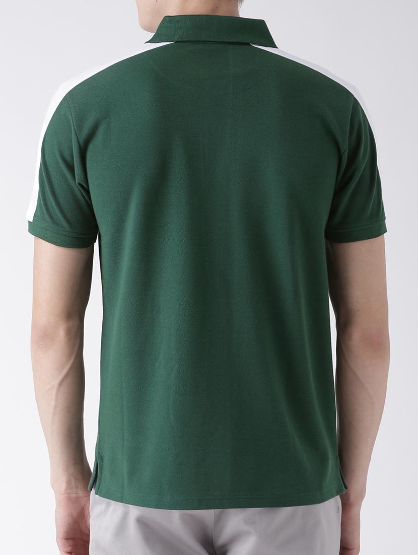green cotton blend polo t-shirt - 15213928 - Zoom Image - 3
