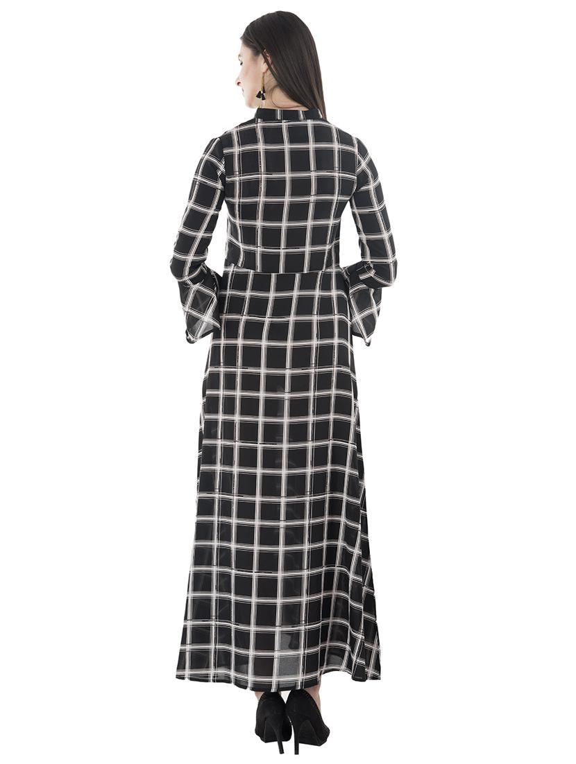 black checkered maxi dress - 15214717 - Zoom Image - 3