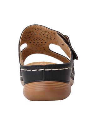 black leatherette slippers - 15216300 - Standard Image - 3