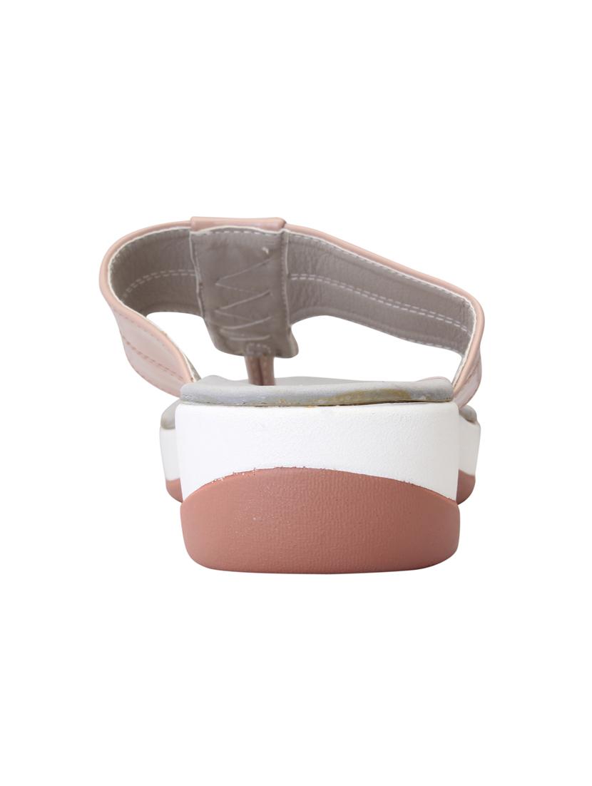 pink leatherette slippers - 15216316 - Zoom Image - 3