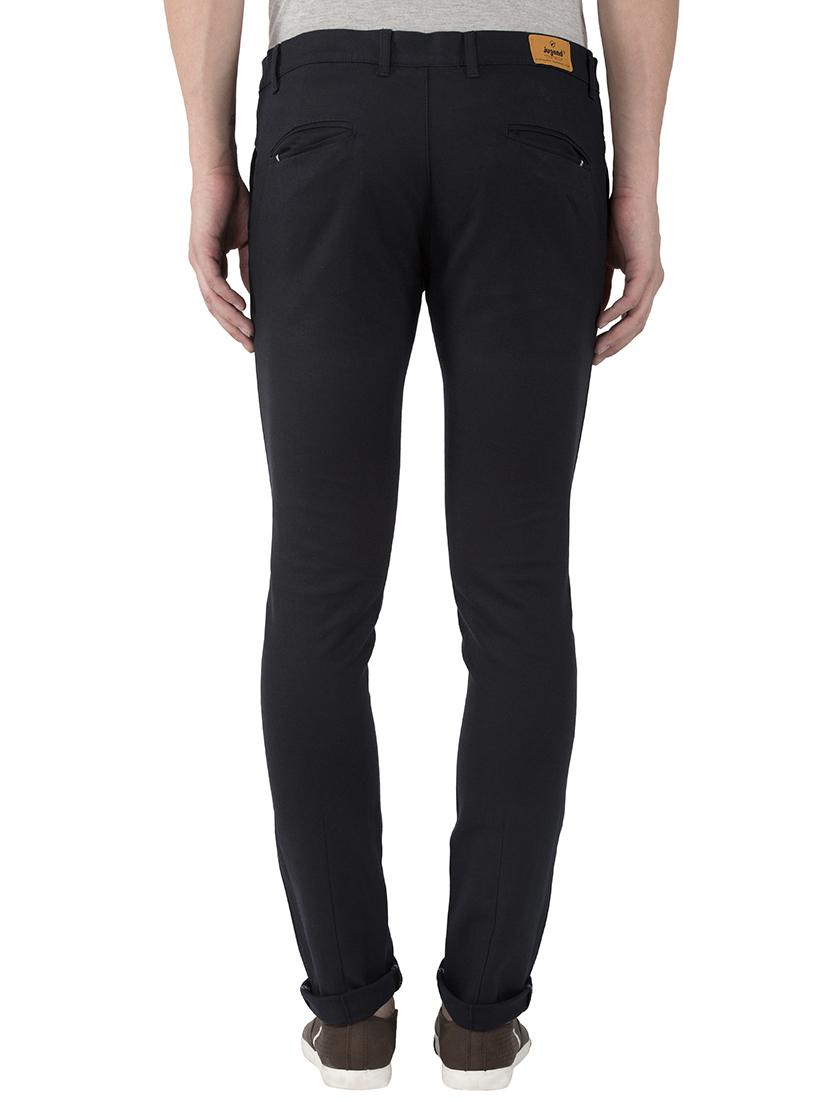 navy blue cotton chinos casual trousers - 15216915 - Zoom Image - 3