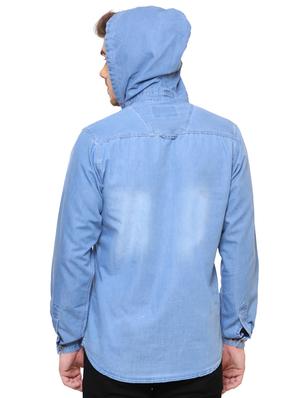 light blue denim casual shirt - 15217367 - Standard Image - 3