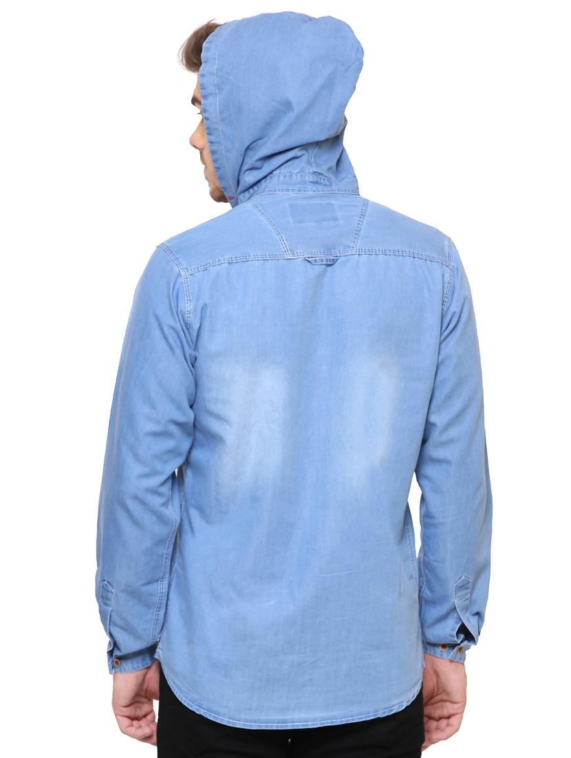 light blue denim casual shirt - 15217367 - Zoom Image - 3