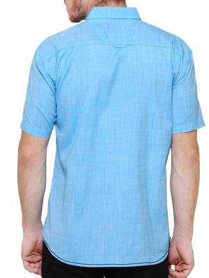 blue cotton casual shirt - 15217382 - Standard Image - 3