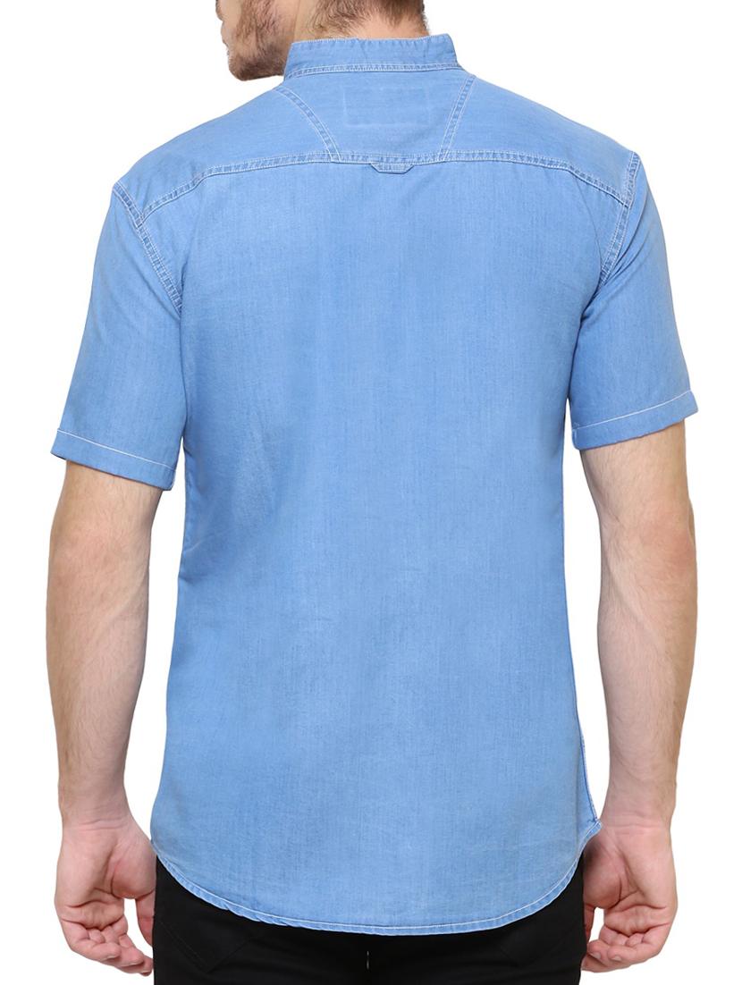 light blue denim casual shirt - 15217394 - Zoom Image - 3