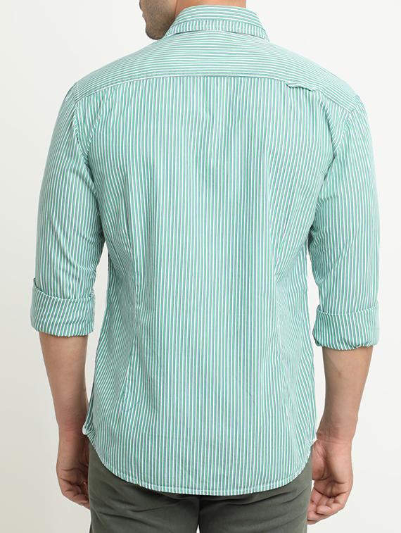 green cotton casual shirt - 15218115 - Zoom Image - 3