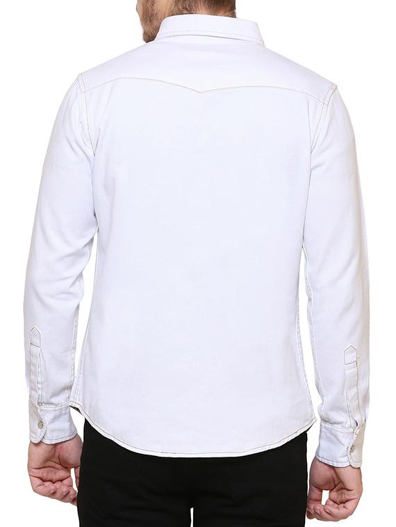 white denim casual shirt - 15218648 - Zoom Image - 3