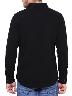 black denim casual shirt - 15218649 - Standard Image - 3
