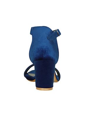navy leatherette ankle strap sandals - 15219214 - Standard Image - 3