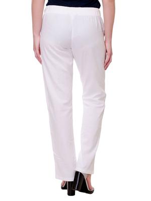 solid white linen trouser - 15219539 - Standard Image - 3