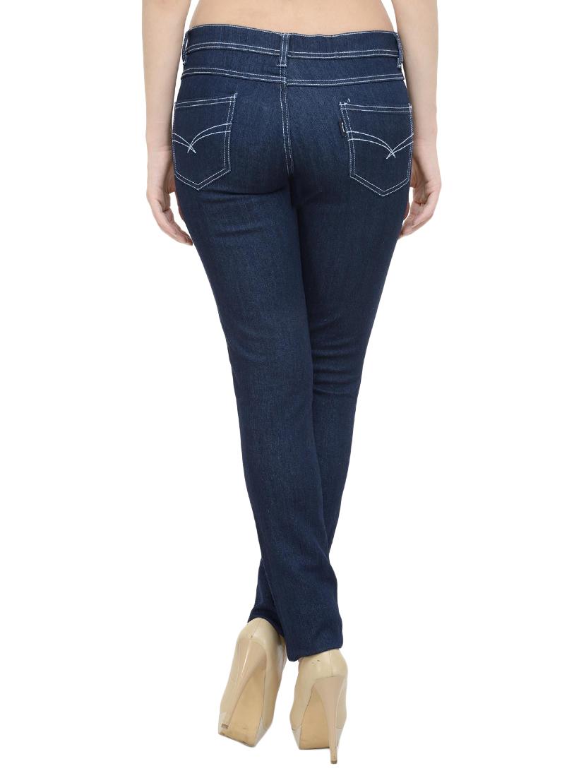 dark blue denim distressed jeans - 15219558 - Zoom Image - 3