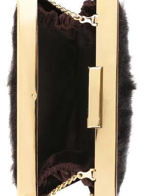 black fur box clutch - 15220506 - Standard Image - 3