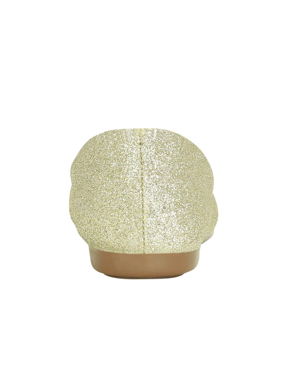 gold leatherette slip on ballerina - 15221020 - Zoom Image - 3