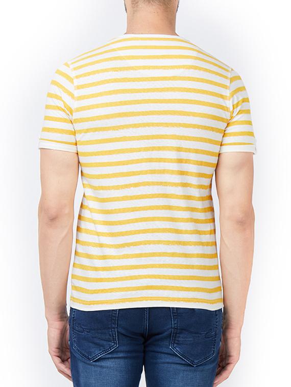 yellow cotton pocket t-shirt - 15222071 - Zoom Image - 3