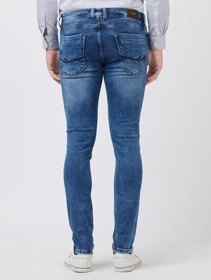 blue cotton washed jeans - 15222825 - Standard Image - 3