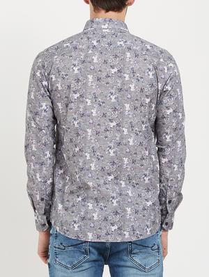 grey cotton casual shirt - 15222839 - Standard Image - 3