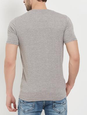 grey cotton front print t-shirt - 15222880 - Standard Image - 3