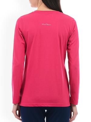 pink solid v neck tee - 15226493 - Standard Image - 3