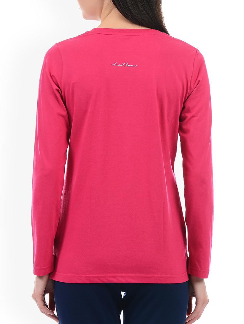 pink solid v neck tee - 15226493 - Zoom Image - 3