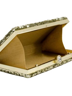 gold metal box clutch - 15227350 - Standard Image - 3