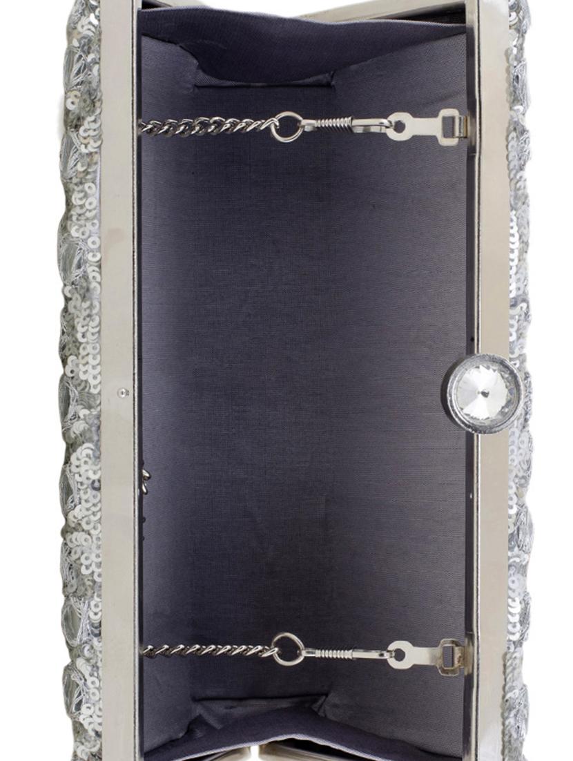 silver metal box clutch - 15227362 - Zoom Image - 3
