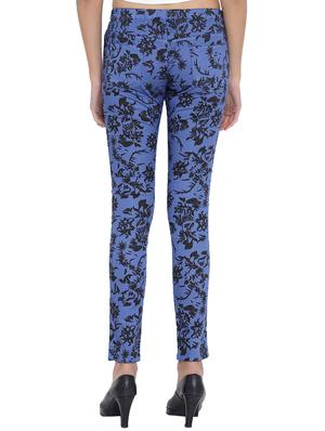 blue printed cotton jeggings - 15227582 - Standard Image - 3
