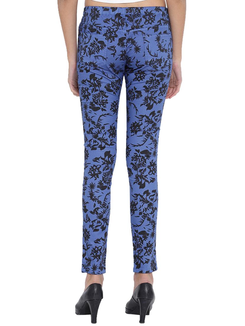 blue printed cotton jeggings - 15227582 - Zoom Image - 3