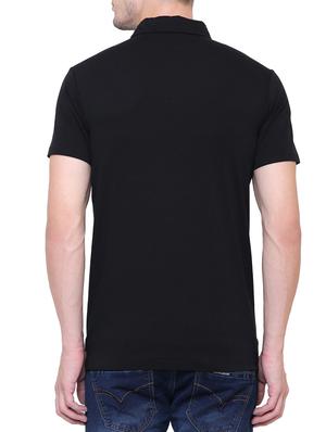 black cotton polo t-shirt - 15227705 - Standard Image - 3