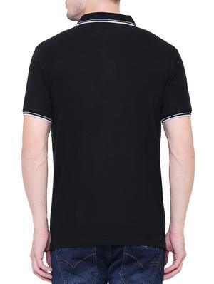 black cotton polo t-shirt - 15227745 - Standard Image - 3