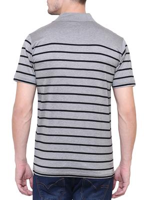 grey cotton polo t-shirt - 15227820 - Standard Image - 3