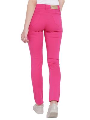 pink solid cotton chinos trouser - 15228112 - Standard Image - 3