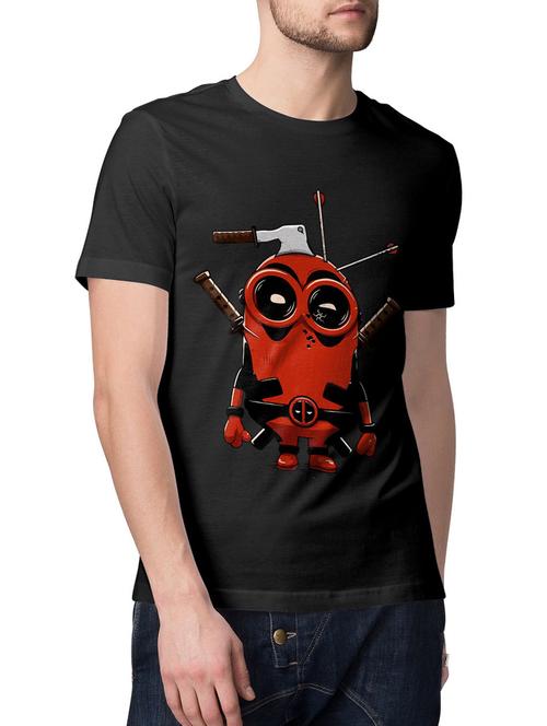 black cotton blend front print tshirt - 15229046 - Standard Image - 1