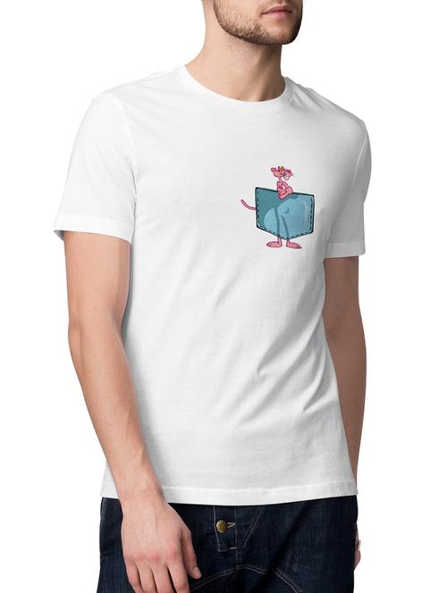 white cotton blend chest print t-shirt - 15229136 - Standard Image - 1