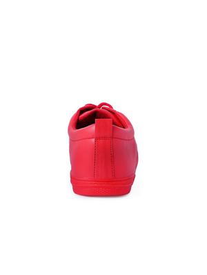 red leatherette lace up sneaker - 15229883 - Standard Image - 3