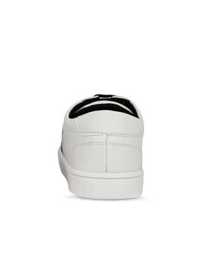 white leatherette lace up sneaker - 15229887 - Standard Image - 3