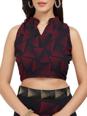 black georgette printed saree with blouse - 15230993 - Standard Image - 3